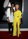 LOS ANGELES, CA - FEBRUARY 12: Rapper Wiz Khalifa (L) and model Amber Rose arrive at the 54th Annual GRAMMY Awards held at Staples Center on February 12, 2012 in Los Angeles, California. (Photo by Larry Busacca/Getty Images For The Recording Academy)