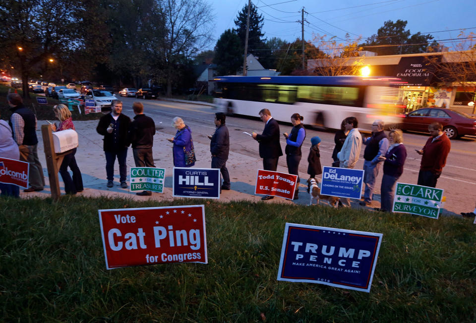 Voters line up in Indianapolis, Indiana