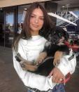 Emily Ratajkowski's dog and travel companion Colombo is <a href="https://www.instagram.com/p/B20DcQfBg9N/" rel="nofollow noopener" target="_blank" data-ylk="slk:a model in his own right;elm:context_link;itc:0;sec:content-canvas" class="link ">a model in his own right</a>.