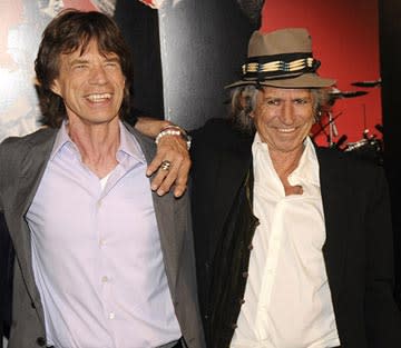 Mick Jagger and Keith Richards at the New York City premiere of Paramount Classics' Shine a Light  03/30/2008 Photo: Kevin Mazur, WireImage.com