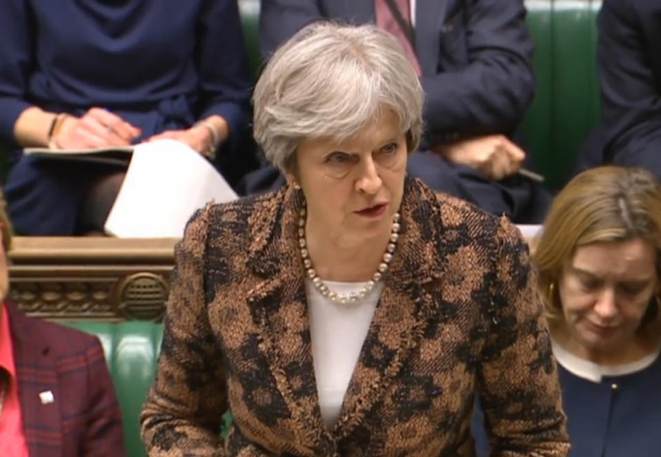 Theresa May speaking about the attack in the House of Commons on Monday (Picture: PA)