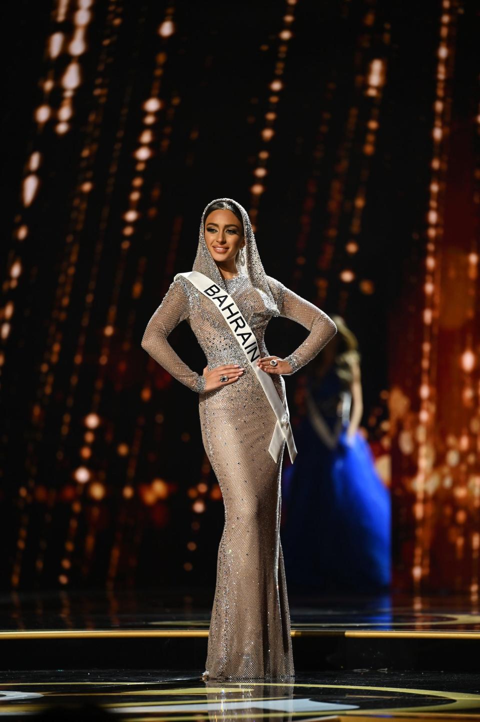 Miss Bahrain competes in the 71st Miss Universe pageant.