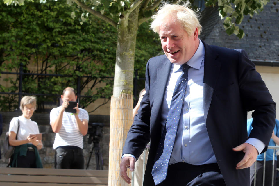 British Prime Minister Boris Johnson arrives for a meeting with EU Commission president, on September 16, 2019 in Luxembourg - Six weeks before he is due to lead Britain out of the European Union, Prime Minister Boris Johnson meets European commission president, insisting that a Brexit deal is possible. Downing Street has confidently billed the Luxembourg visit as part of efforts to negotiate an orderly divorce from the union before an October 17 EU summit. (Photo by François WALSCHAERTS / AFP)        (Photo credit should read FRANCOIS WALSCHAERTS/AFP/Getty Images)