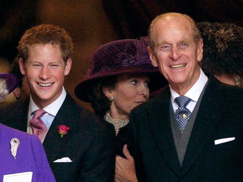 Prince William, Queen Elizabeth, Prince Harry, and Prince Philip in 2004.