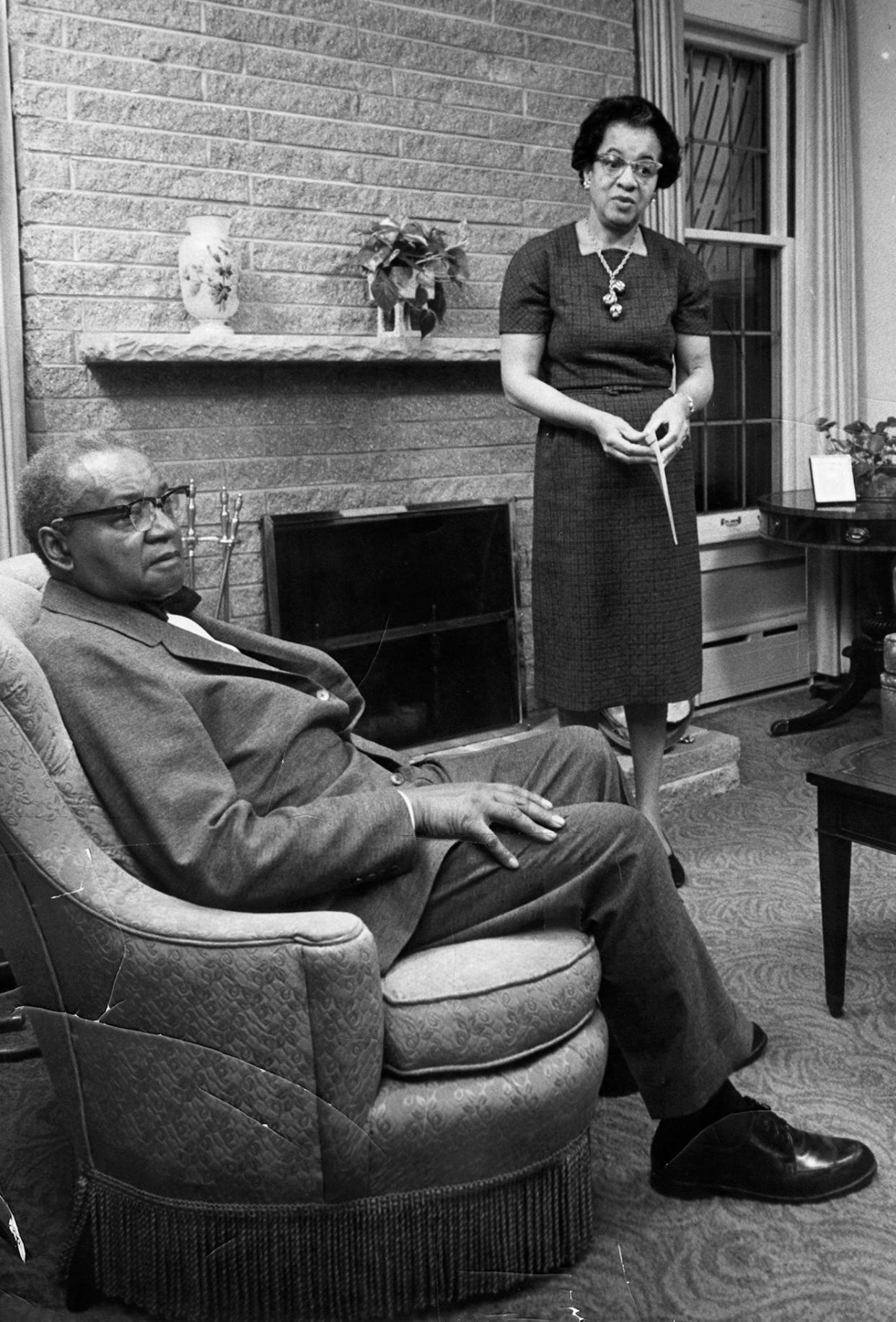 Wilbur and Ardie Halyard, both former NAACP presidents, are pictured in their home on Dec. 10, 1962. The couple was known for founding Columbia Savings & Loan Association, the city's first Black-owned bank and one of few from 1924 to 1976 to offer home loans to Black Milwaukeeans. The Halyard Park neighborhood is named for them.