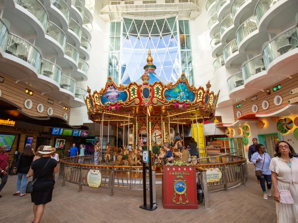 A carousel on a cruise ship.