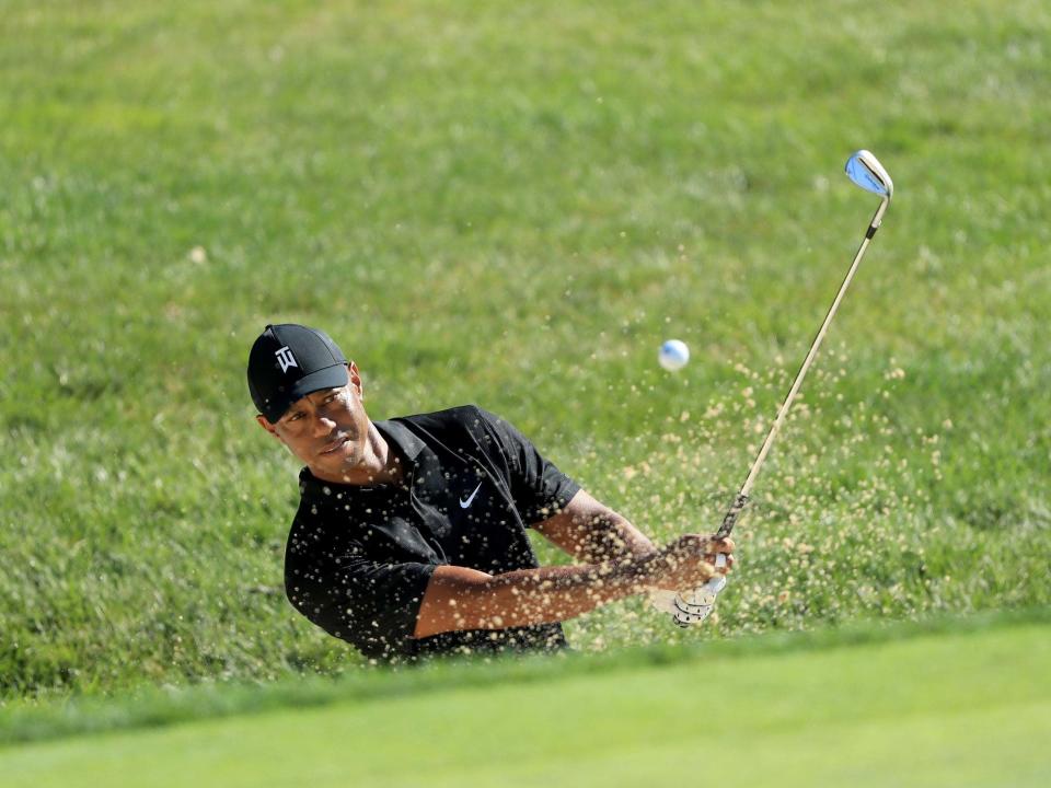 Tiger Woods plays in a practice round at Muirfield Village: Getty