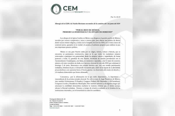 Carta de los obispos de México con motivo de las elecciones