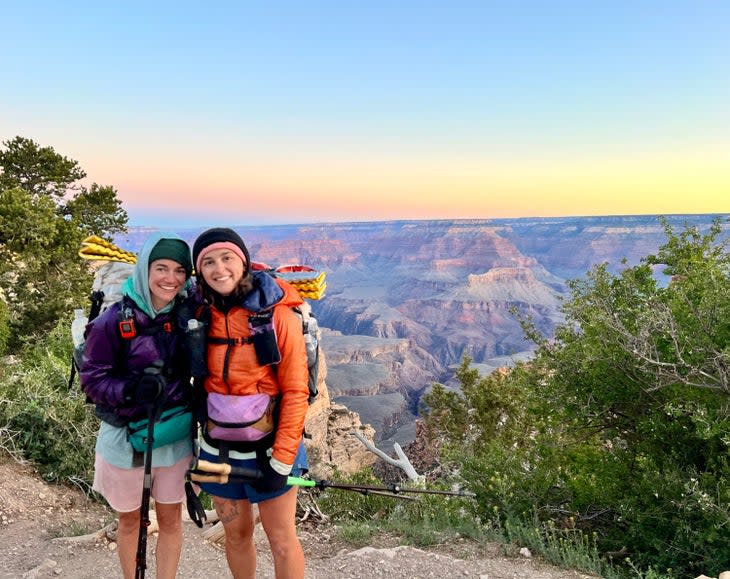 Nora Landri and Lindsey Falkenburg before they set out on the trail in the Grand Canyon