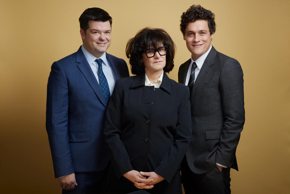 Phil Lord, Amy Pascal and Christopher Miller