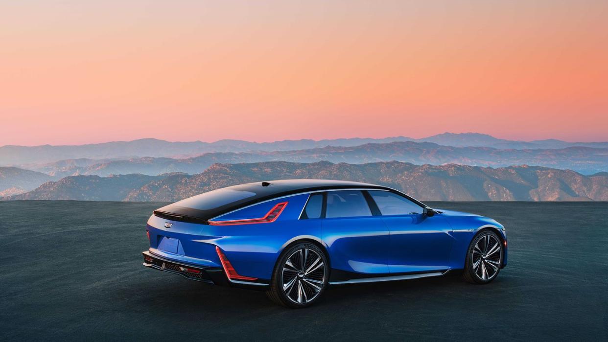 2024 cadillac celestiq ev flagship in blue