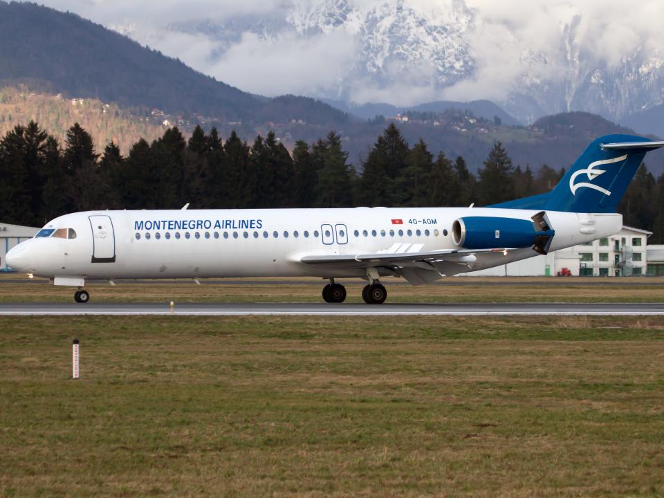 Montenegro Airlines Fokker 100.