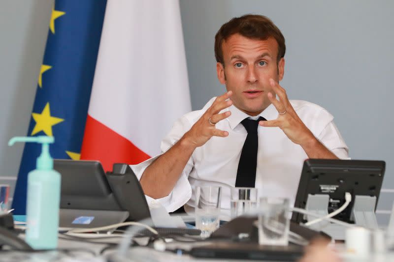 French President Macron announces culture plan in Paris