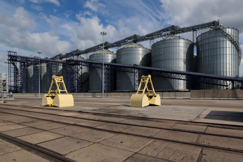 FILE PHOTO: Grain terminal in Baltic port of Vysotsk