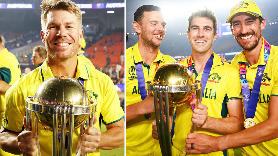 David Warner, Josh Hazlewood, Pat Cummins and Mitchell Starc.