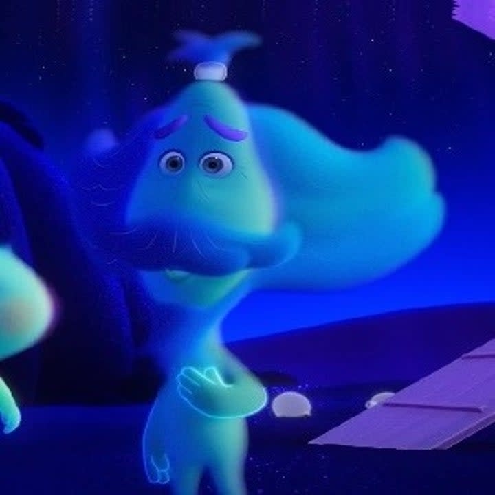 Moonwind the spirit from Disney Pixar's Soul with his hand on his chest