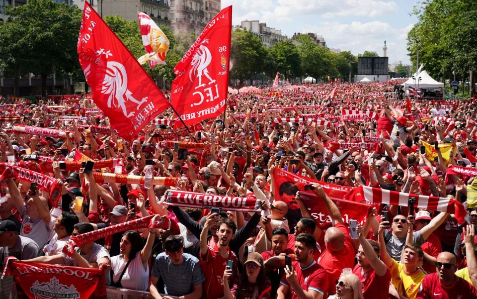 Liverpool fans in paris -  Jacob King/PA Wire