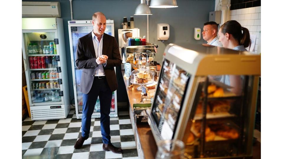 Prince William in pasty cafe