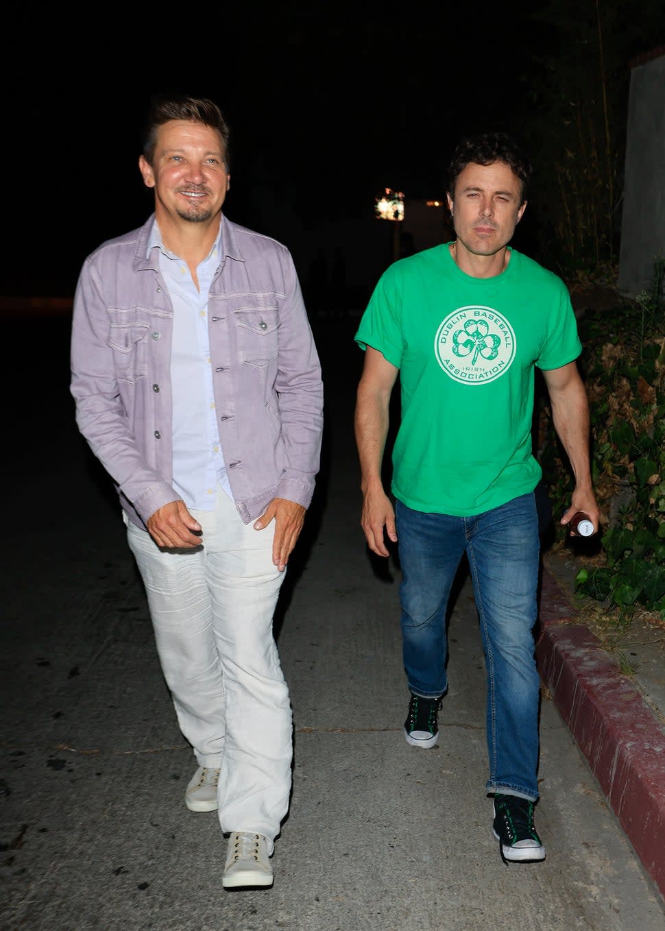 Jeremy Renner all smiles as he walks without his cane 