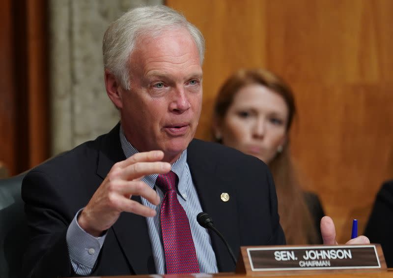 FILE PHOTO: Johnson questions DHS Secretary Nielsen during Senate Homeland Security and Governmental Affairs Committee hearing in Washington