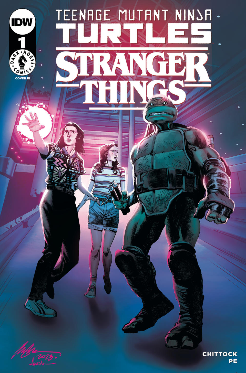 TMNT x Stranger Things #1 cover art