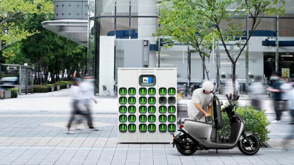 One of Gogoro&#39;s battery swapping station