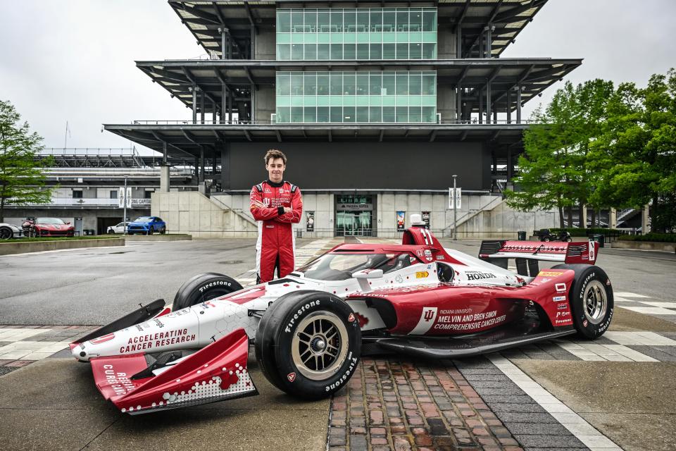 IU Simon Cancer Center is sponsoring Chip Ganassi Racing's No. 11 car of Marcus Armstrong