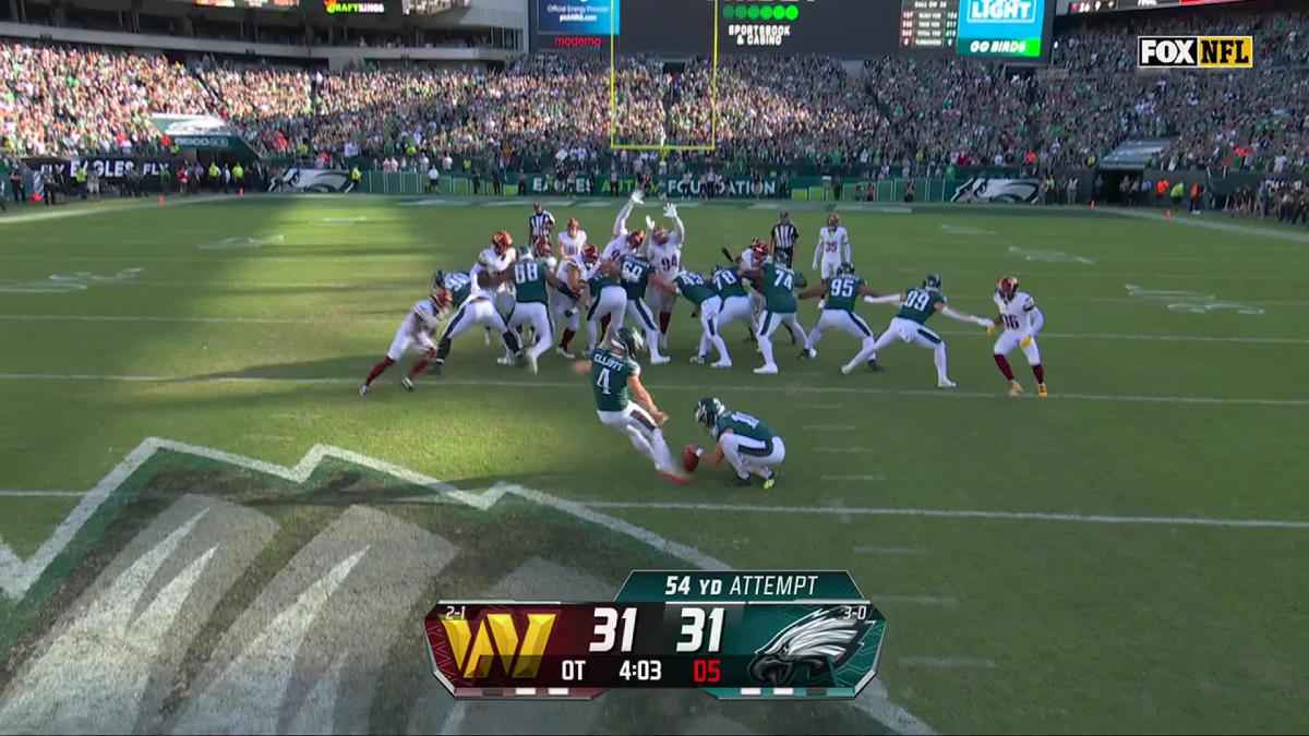 Can't-Miss Play: Jake Elliott's walk-off 54-yard FG saves Eagles vs.  Commanders