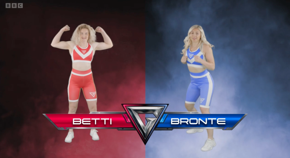 The first quarter-final of Gladiators 2024 saw Beti taking on Bronte. (BBC)