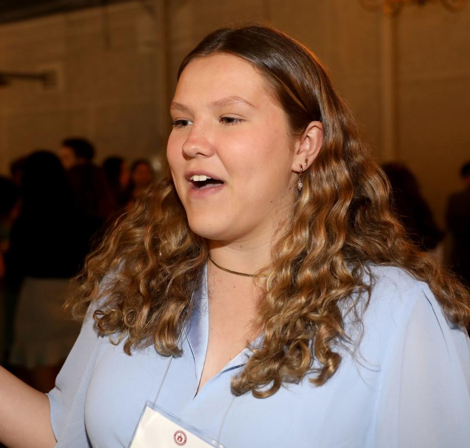 Greta LaHane from Rhinebeck High School is pictured during the 55th Carroll F. Johnson Scholastic Achievement Dinner at the Westchester Marriott in Tarrytown, May 24, 2023. 