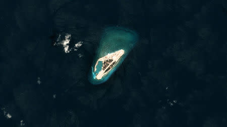 Satellite photo shows Vietnamese-controlled Spratly Island in the South China Sea, October 2017. Planet Labs/via REUTERS