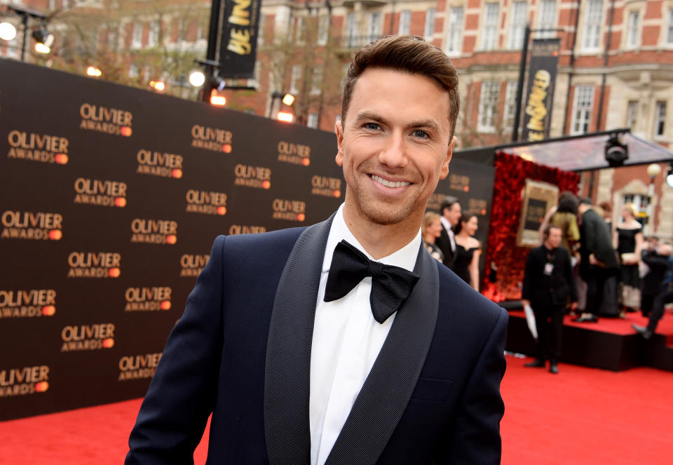 LONDON, ENGLAND - APRIL 07:  Richard Fleeshman attends The Olivier Awards with Mastercard at the Royal Albert Hall on April 07, 2019 in London, England. (Photo by Jeff Spicer/Jeff Spicer/Getty Images)