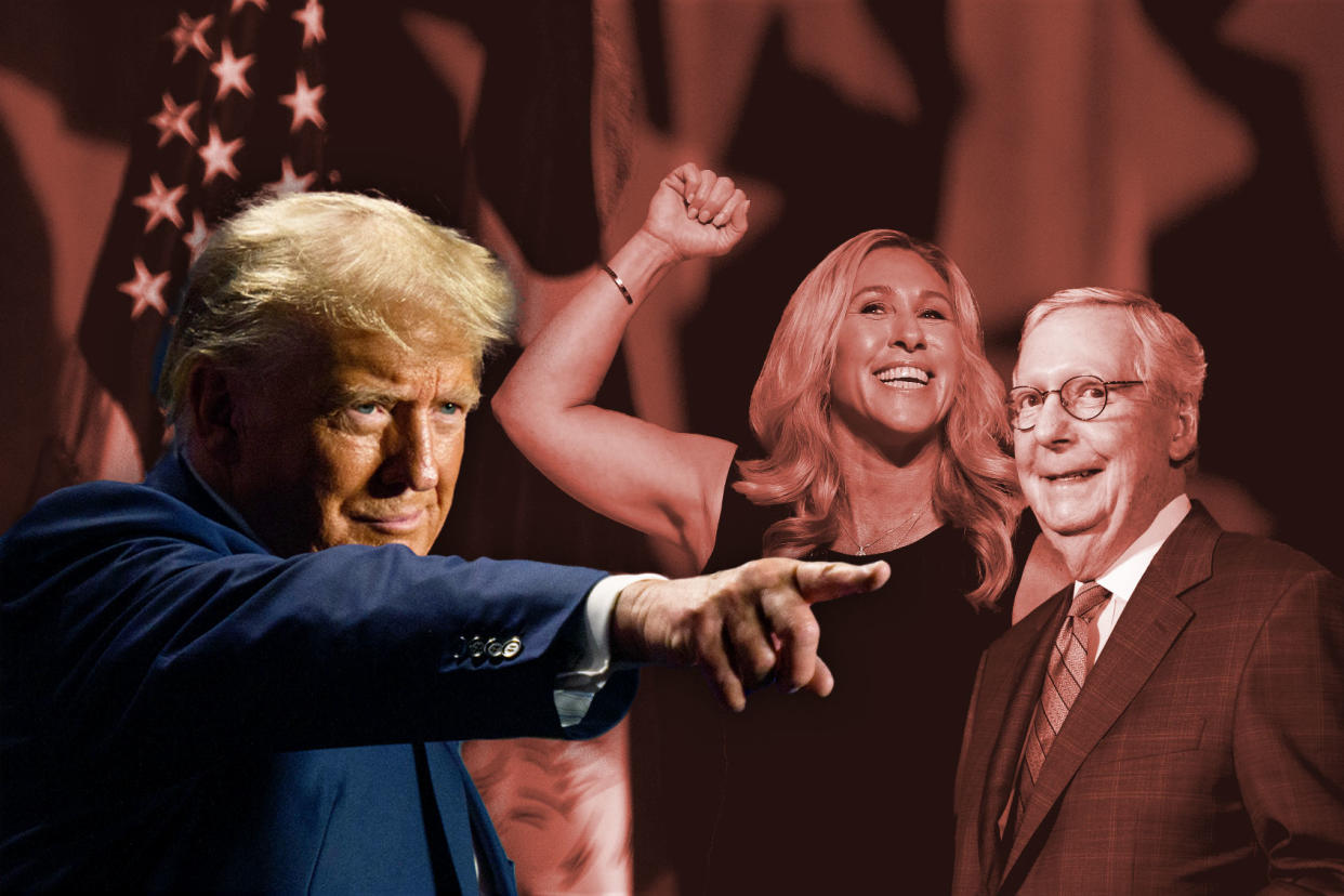 Donald Trump; Marjorie Taylor Greene; Mitch McConnell Photo illustration by Salon/Getty Images