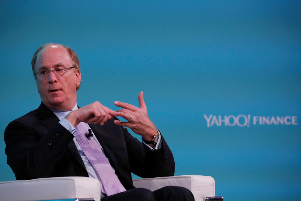 Larry Fink, Chief Executive Officer of BlackRock, takes part in the Yahoo Finance All Markets Summit in New York, U.S., February 8, 2017. REUTERS/Lucas Jackson