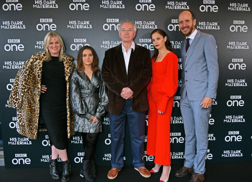 Cast and crew: Jane Tranter, Dafne Keen, Philip Pullman, Ruth Wilson and Jack Thorne (Dave Benett)