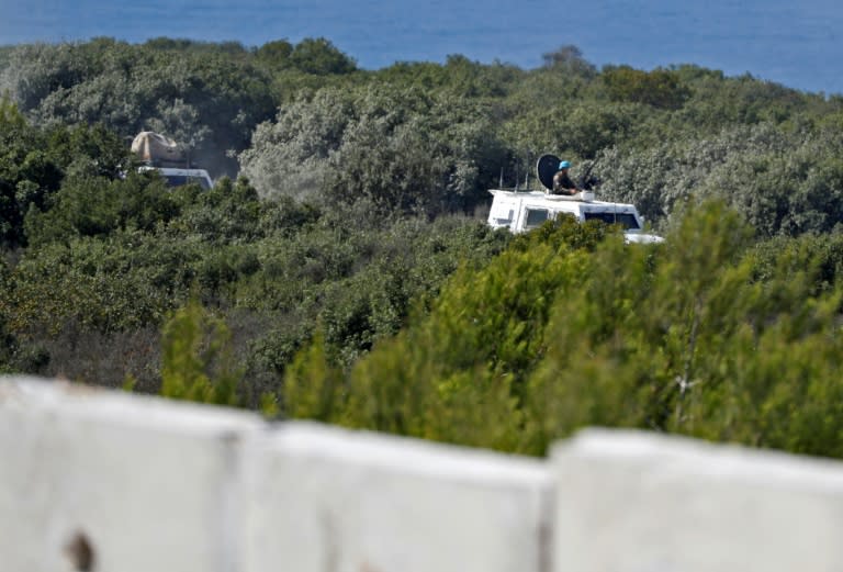 UN peacekeepers patrol alongside a new wall Israel is building along the Lebanese border that Lebanon says cuts into its territory in places