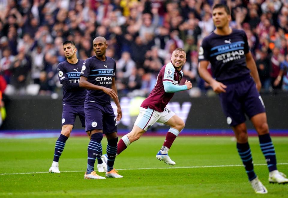 West Ham’s Jarrod Bowen scored twice against Manchester City (Adam Davy/PA) (PA Wire)