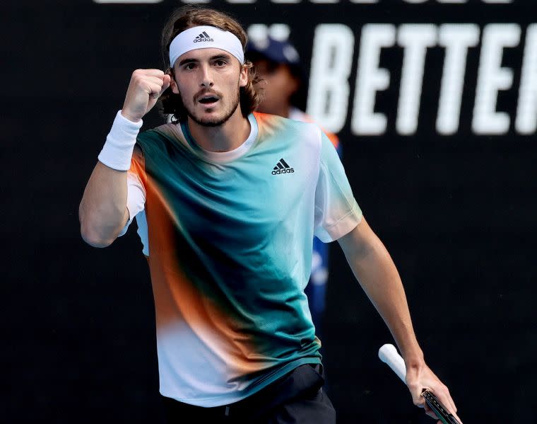 希臘帥哥球星西西帕斯(Stefanos Tsitsipas)三度晉澳網4強。摘自澳網推特