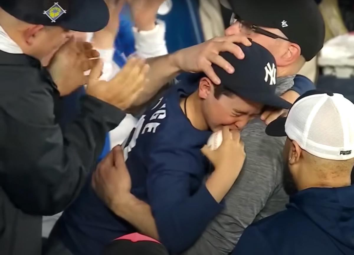 Yankees Fan Catches A Foul Ball, Celebrates For About Five Freakin' Hours