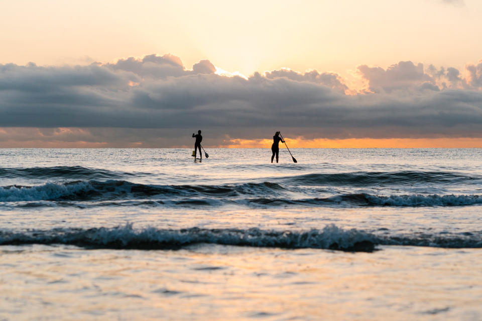 paddleboarding on Mediterranean Sea