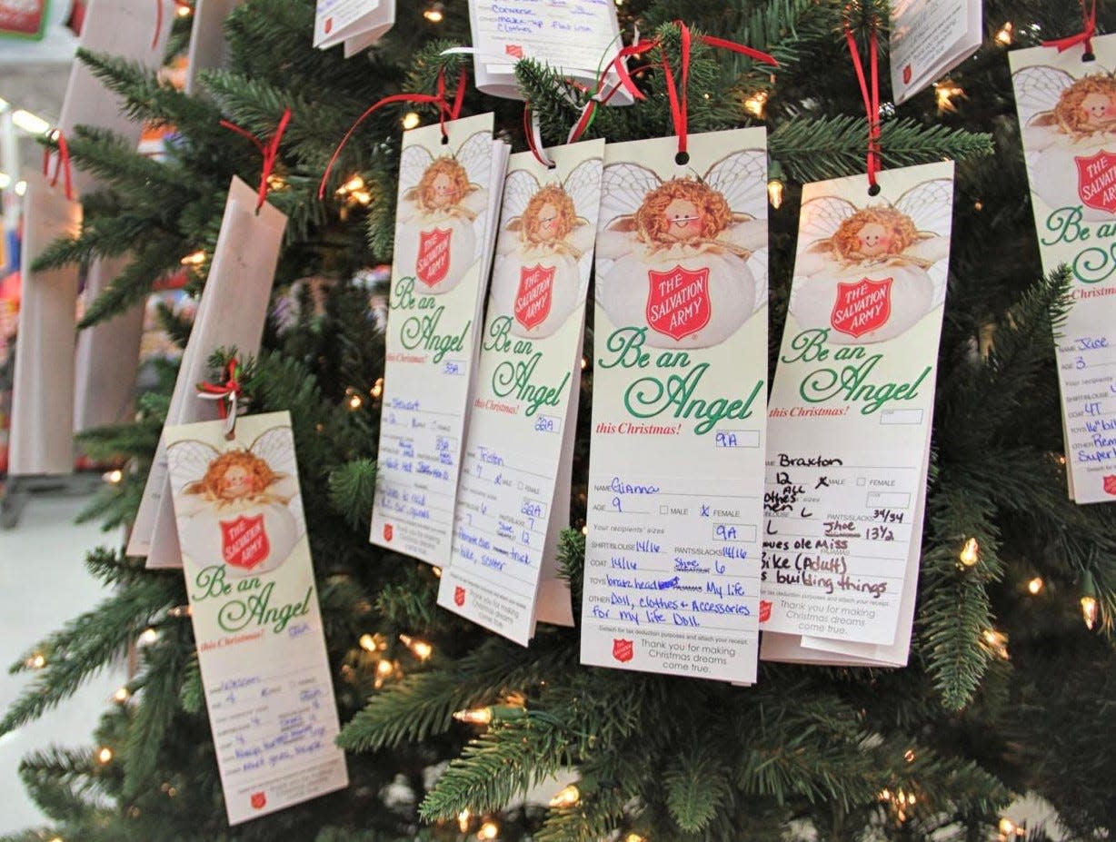 The Salvation Army of Davidson County Angel Trees will be located throughout the county until Dec. 5. Residents can take a tag from the trees with a local child's name, age, sizes and a few Christmas wishes to shop to provide the child with Christmas presents they would not otherwise receive.