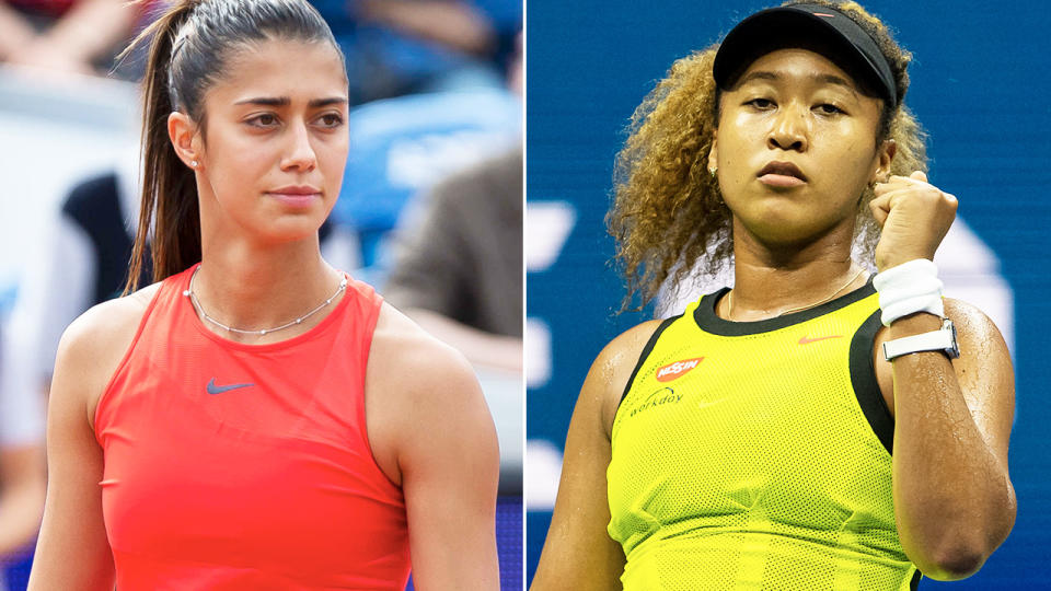 Naomi Osaka and Olga Danilovic, pictured here in action at the US Open.