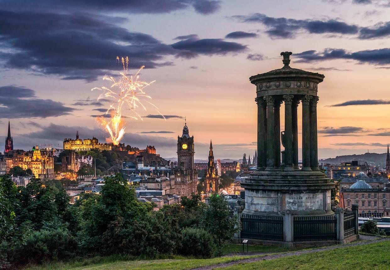 Fireworks over Edinburgh, Scotland