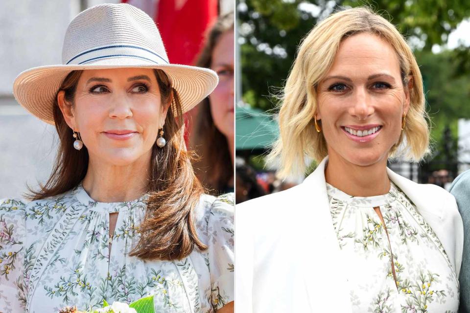 <p>Martin Sylvest Andersen/Getty Images; Karwai Tang/WireImage</p> Queen Mary of Denmark in Graasten on July 9, 2024; Zara Tindall at Wimbledon on July 10, 2024.