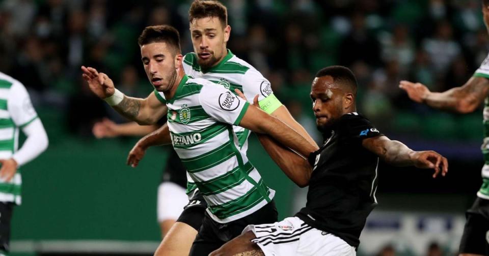 Goncalo Inacio of Sporting during the UEFA Champions League group C match between Sporting CP and Besiktas JK at the Jose Alvalade stadium in Lisbon, Portugal Credit: Alamy