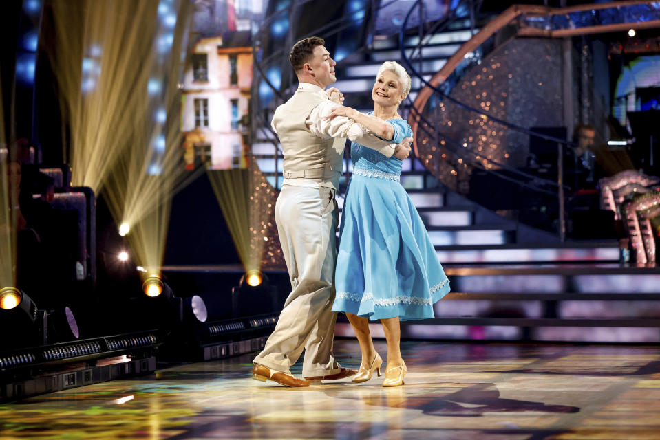 Kai Widdrington dancing with Angela Rippon CBE on Strictly Come Dancing. (BBC)