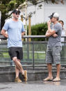 <p>Chris and Matt enjoyed some bro time together in the Spanish coastal town. Source: Getty </p>