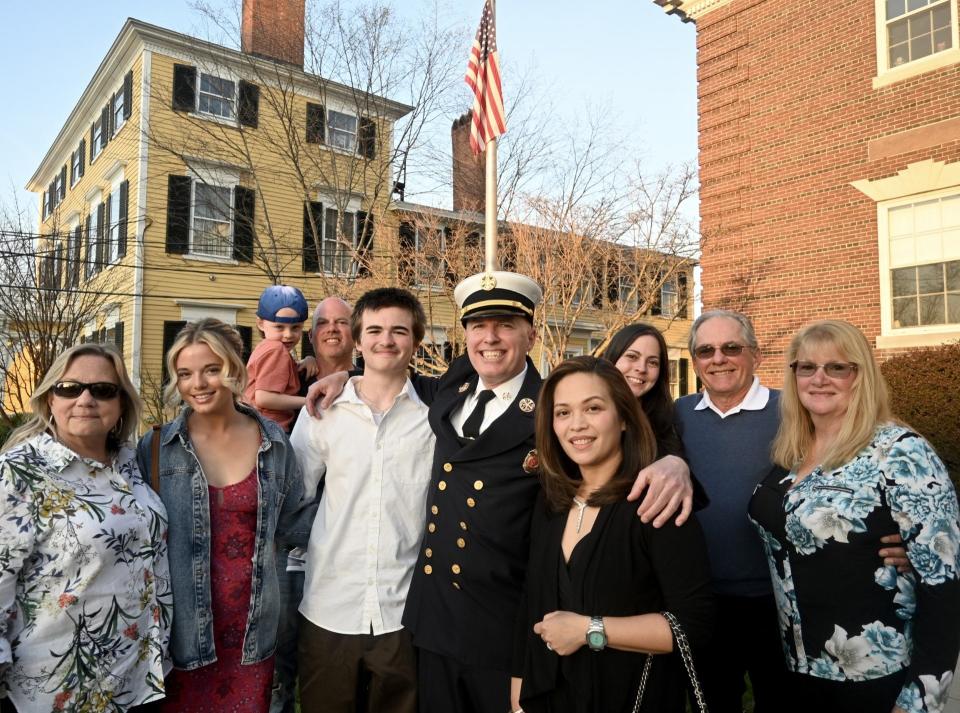 Justin Pizon was officially sworn in Monday as the next fire chief of Exeter.