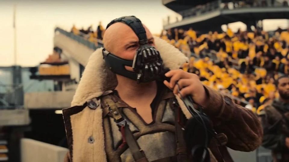 Tom Hardy as Bane in "The Dark Knight Rises"