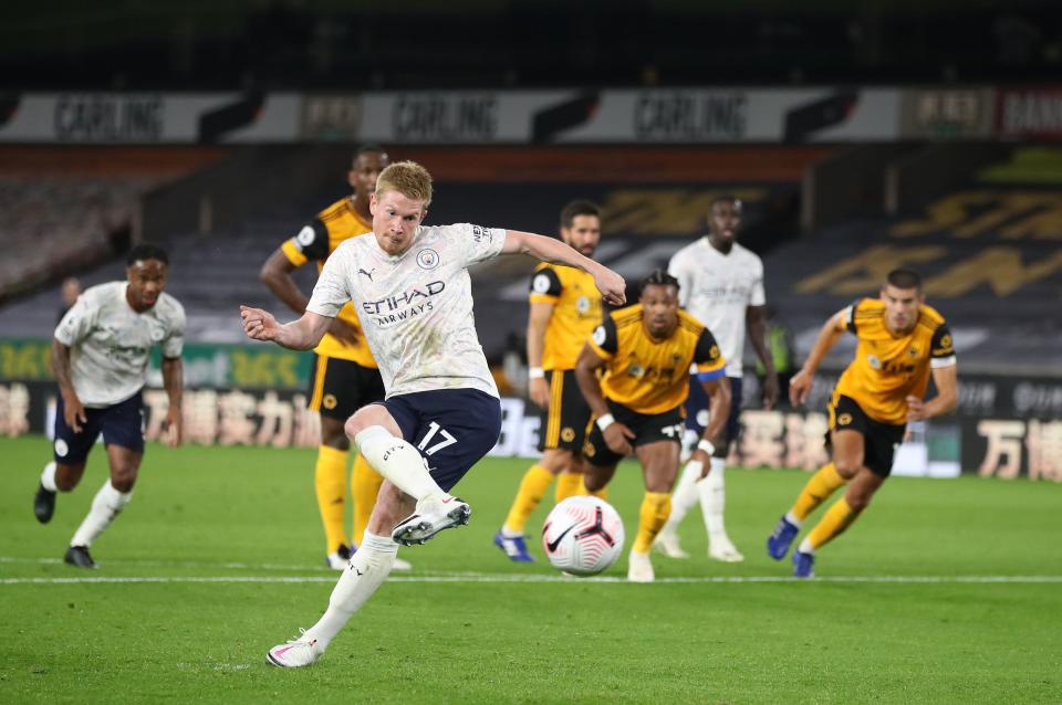 Kevin De Bruyne opened the scoring from the spotPOOL/AFP via Getty Images